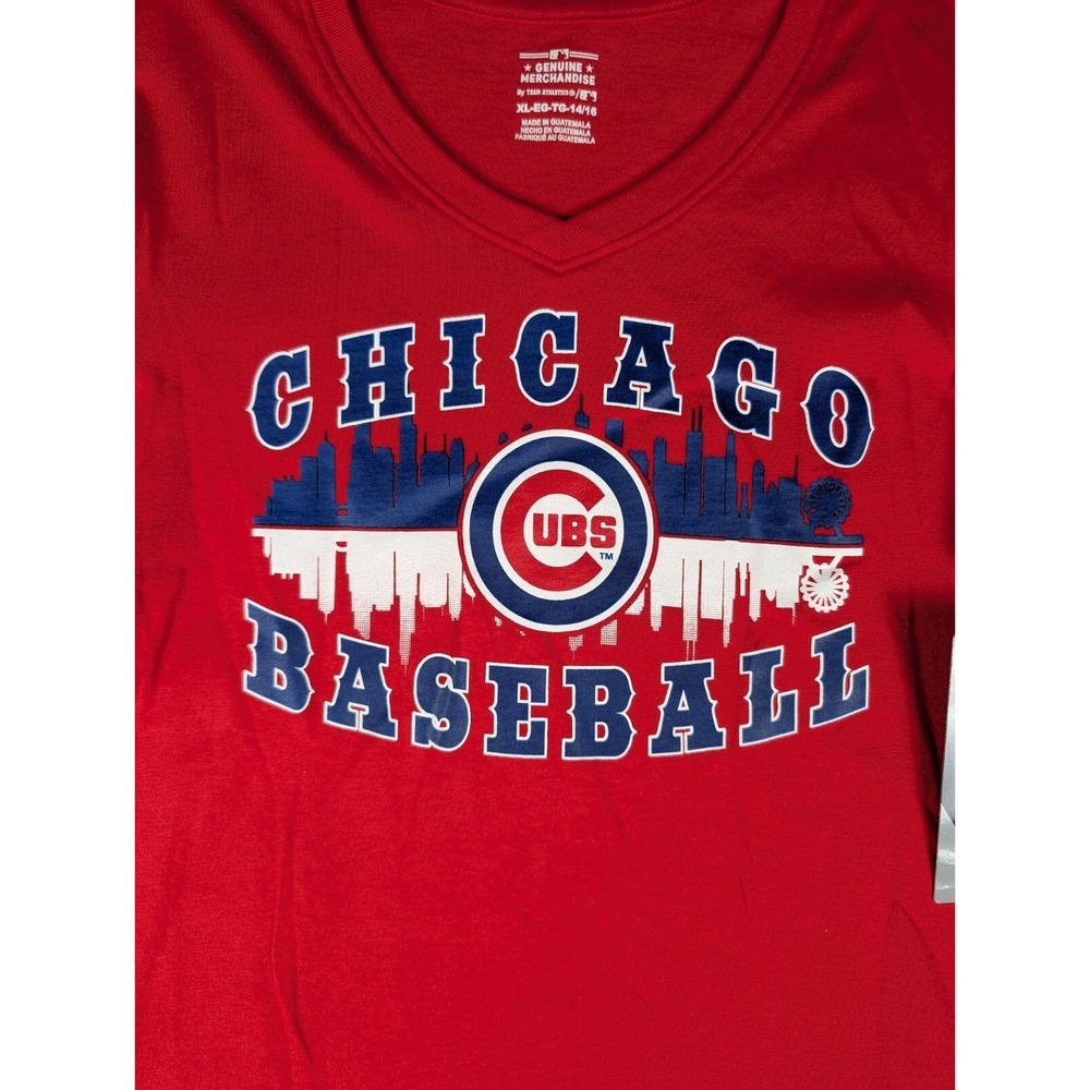 Chicago Cubs/MLB | Team Athletics | Red | Girl's | Skyline T-Shirt | XL (14/16) - Picture 4 of 8